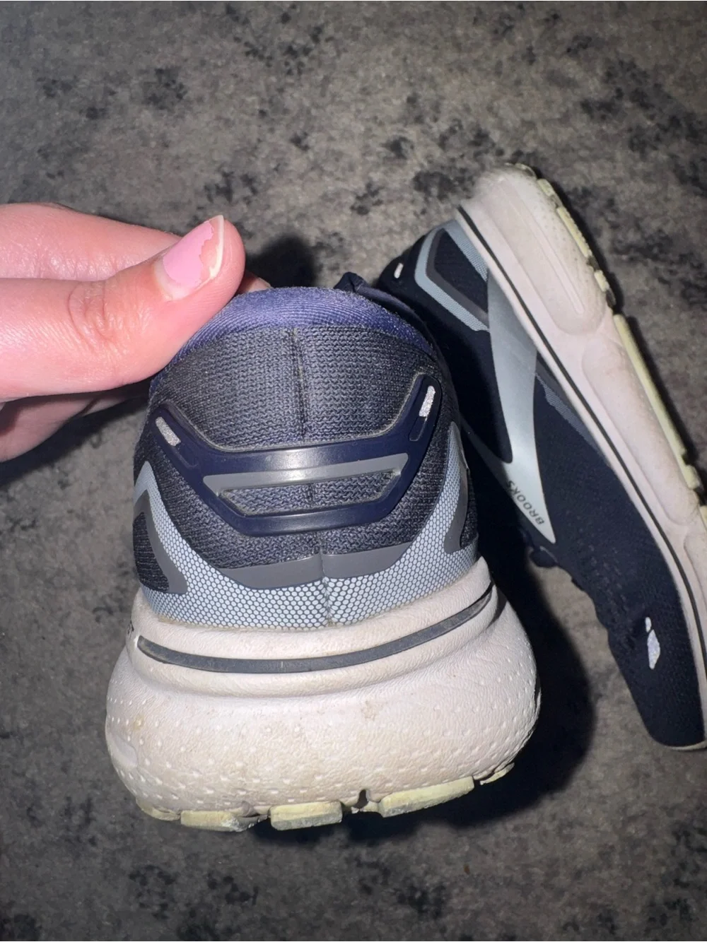 Brooks Navy and White Running Sneakers